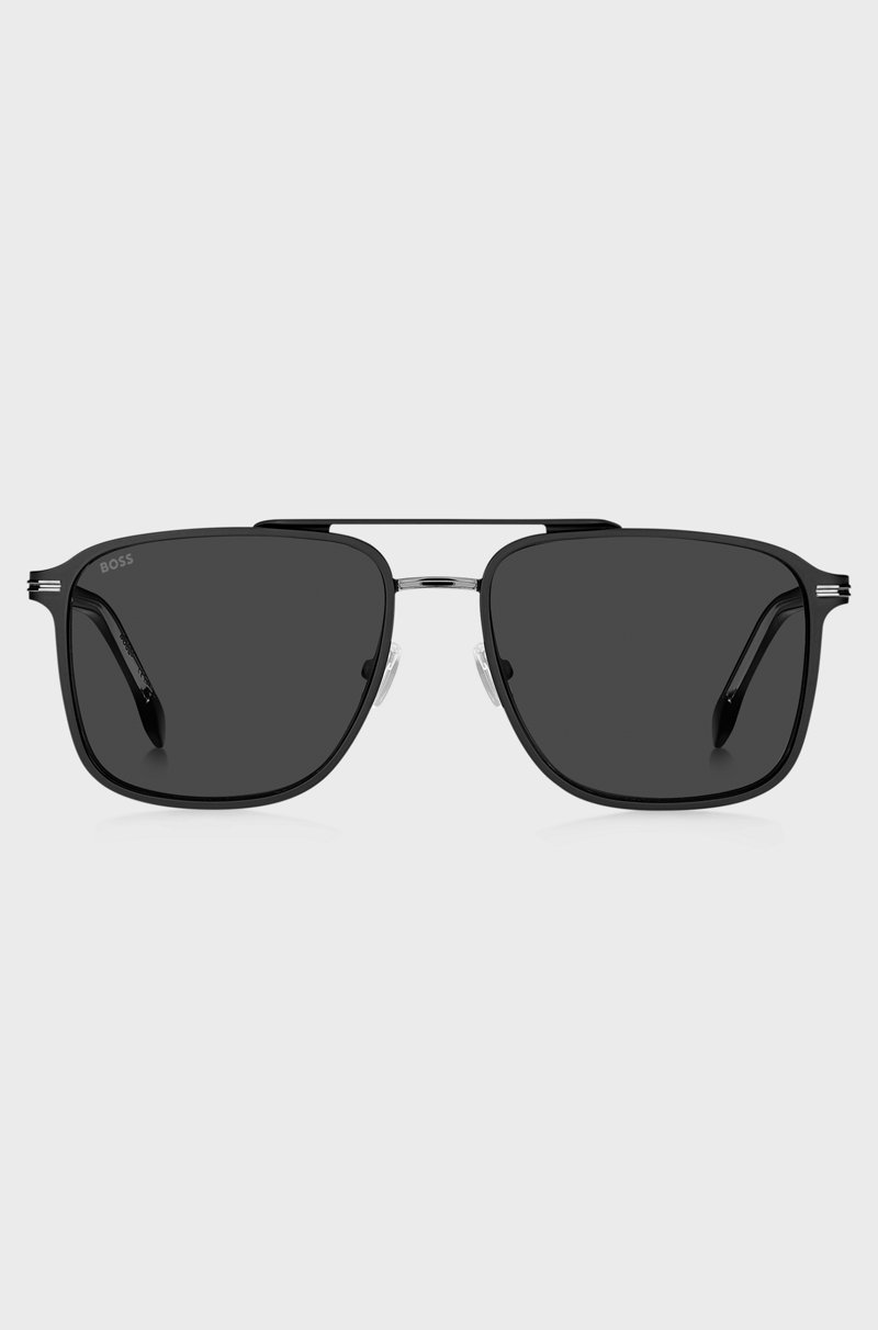 Hugo Boss Gafas De Sol De Acero Negro Con Patillas De Acetato