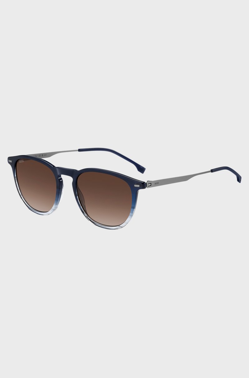 Hugo Boss Gafas de sol de acetato azul con efecto degradado
