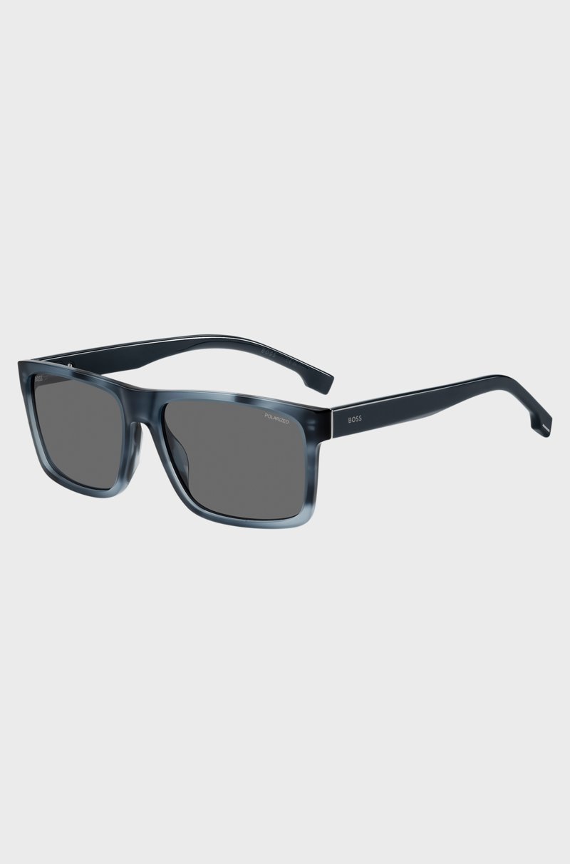 Hugo Boss Gafas De Sol De Acetato Azul Con Montura Estampada