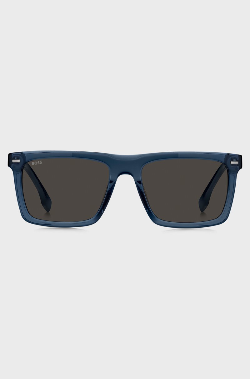 Hugo Boss Gafas De Sol De Acetato Azul Con Patillas Estampadas De Fibra De Carbono