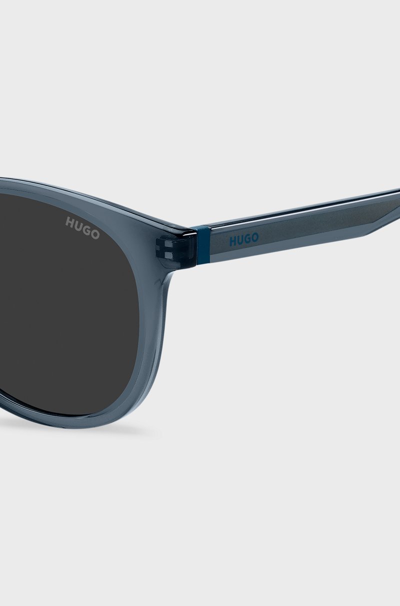 Hugo Boss Gafas De Sol De Acetato Azul Con Ribete De Goma