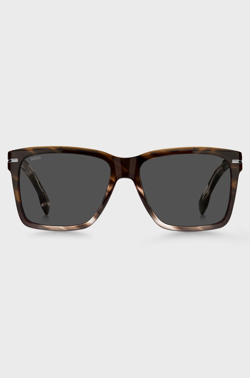 Hugo Boss Gafas De Sol De Acetato Estampado Con Ribetes En Tono Plateado