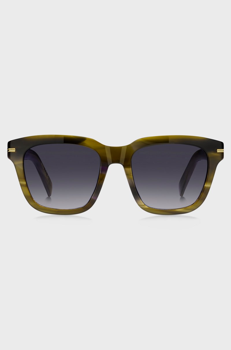 Hugo Boss Gafas De Sol De Acetato Estampado Con Ribetes En Tono Dorado