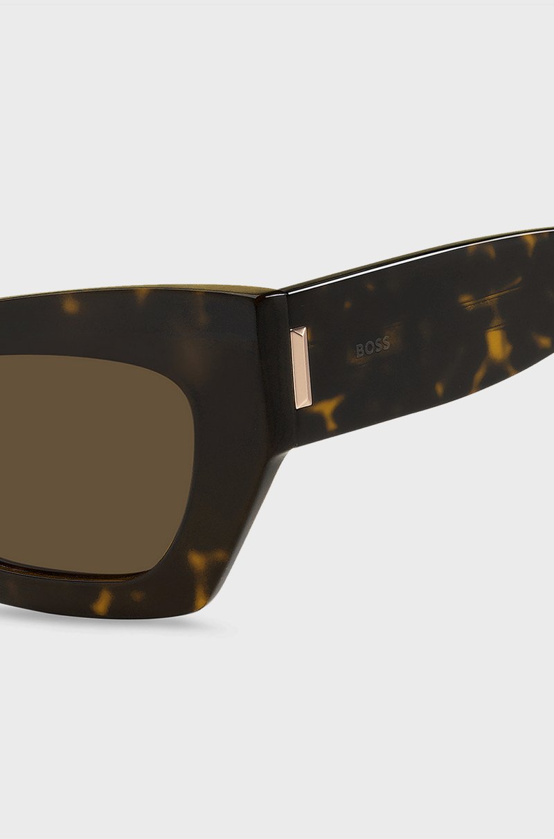 Hugo Boss Gafas De Sol De Acetato Estilo Habana Con Herrajes De La Marca