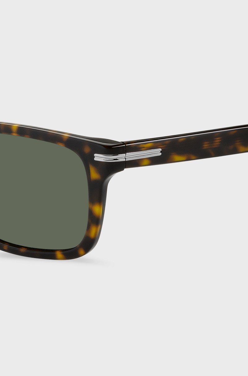 Hugo Boss Gafas De Sol De Acetato Habana Con Componentes Metálicos En Tono Plateado