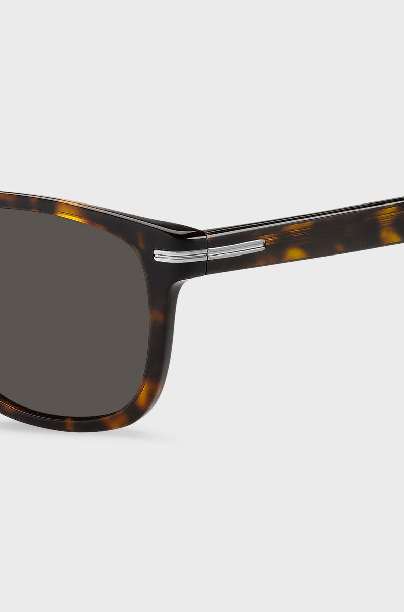 Hugo Boss Gafas De Sol De Acetato Habana Con Componentes Metálicos En Tono Plateado