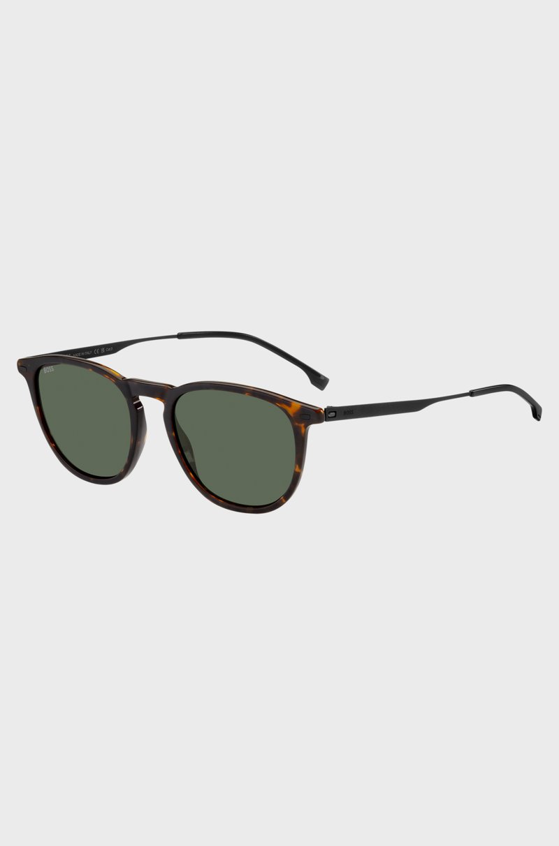 Hugo Boss Gafas de sol de acetato Habana con patillas de acero
