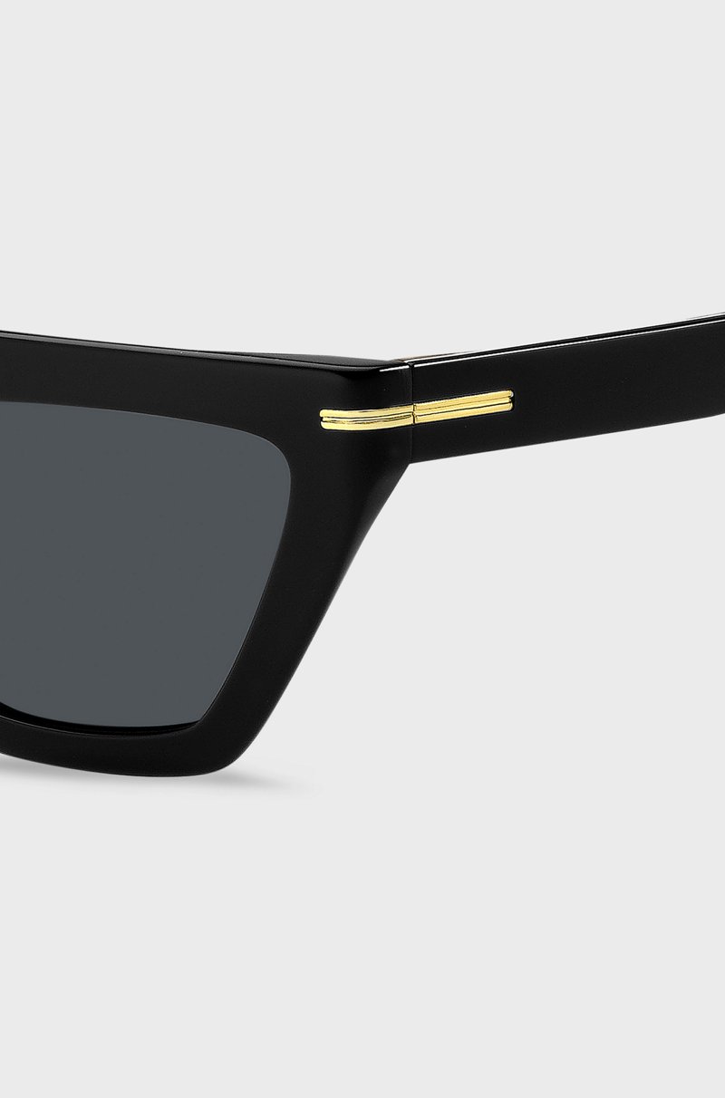 Hugo Boss Gafas De Sol De Acetato Negro Con Detalles En Tono Dorado
