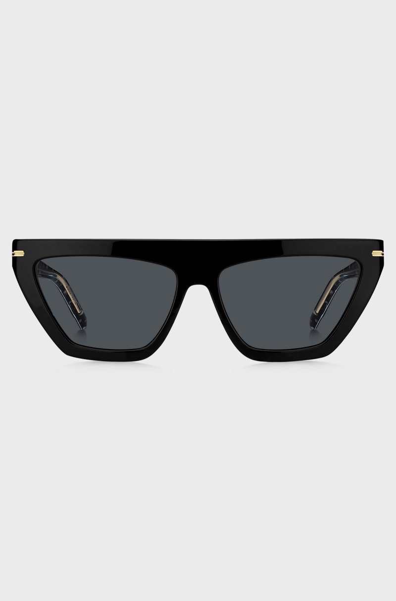 Hugo Boss Gafas De Sol De Acetato Negro Con Detalles En Tono Dorado