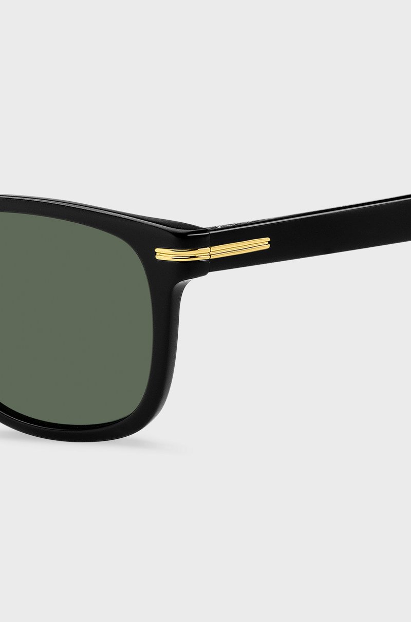 Hugo Boss Gafas De Sol De Acetato Negro Con Detalles Metálicos En Tono Dorado
