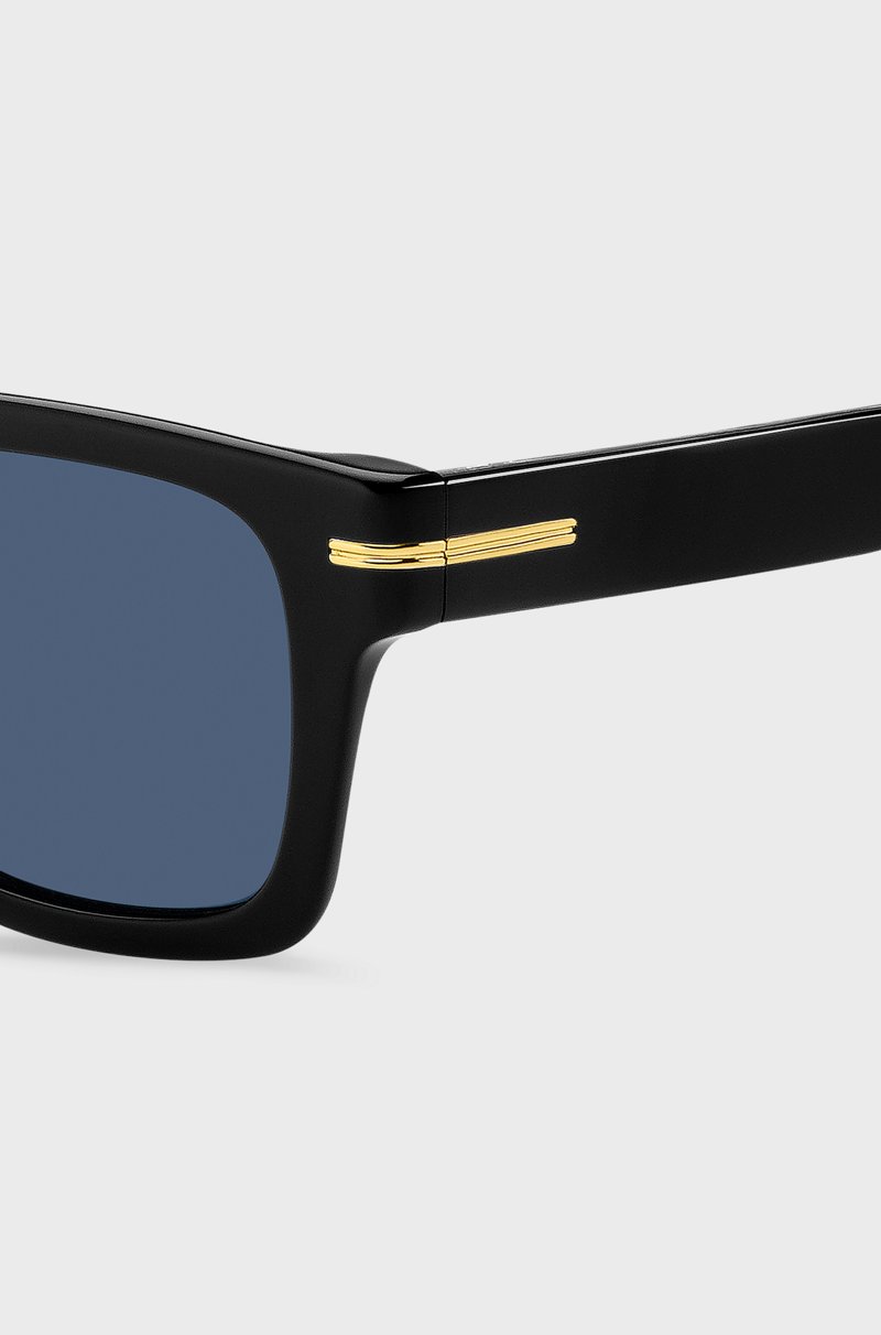 Hugo Boss Gafas De Sol De Acetato Negro Con Detalles Metálicos Dorados