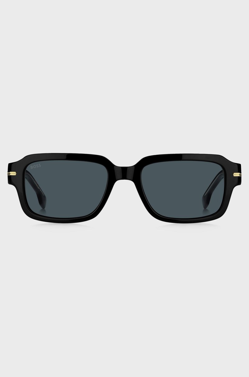 Hugo Boss Gafas De Sol De Acetato Negro Con Detalles Metálicos Dorados