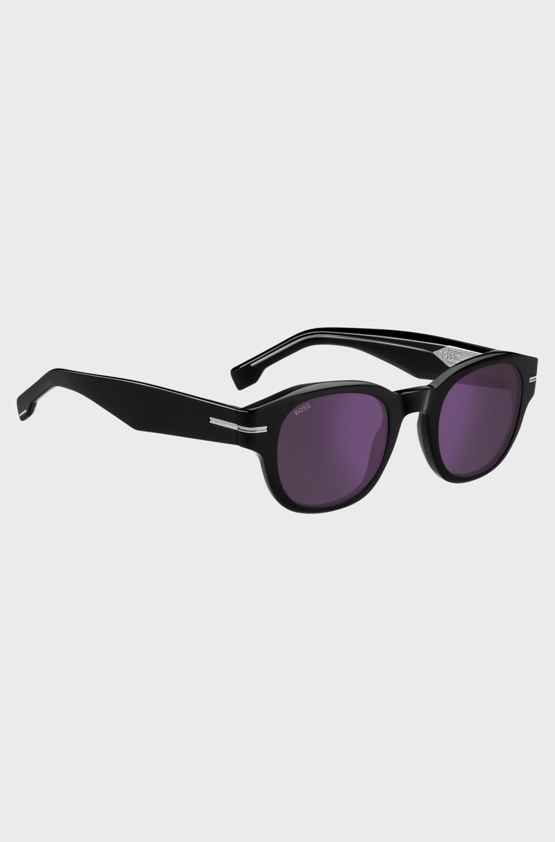 Hugo Boss Gafas De Sol De Acetato Negro Con Lentes Violeta