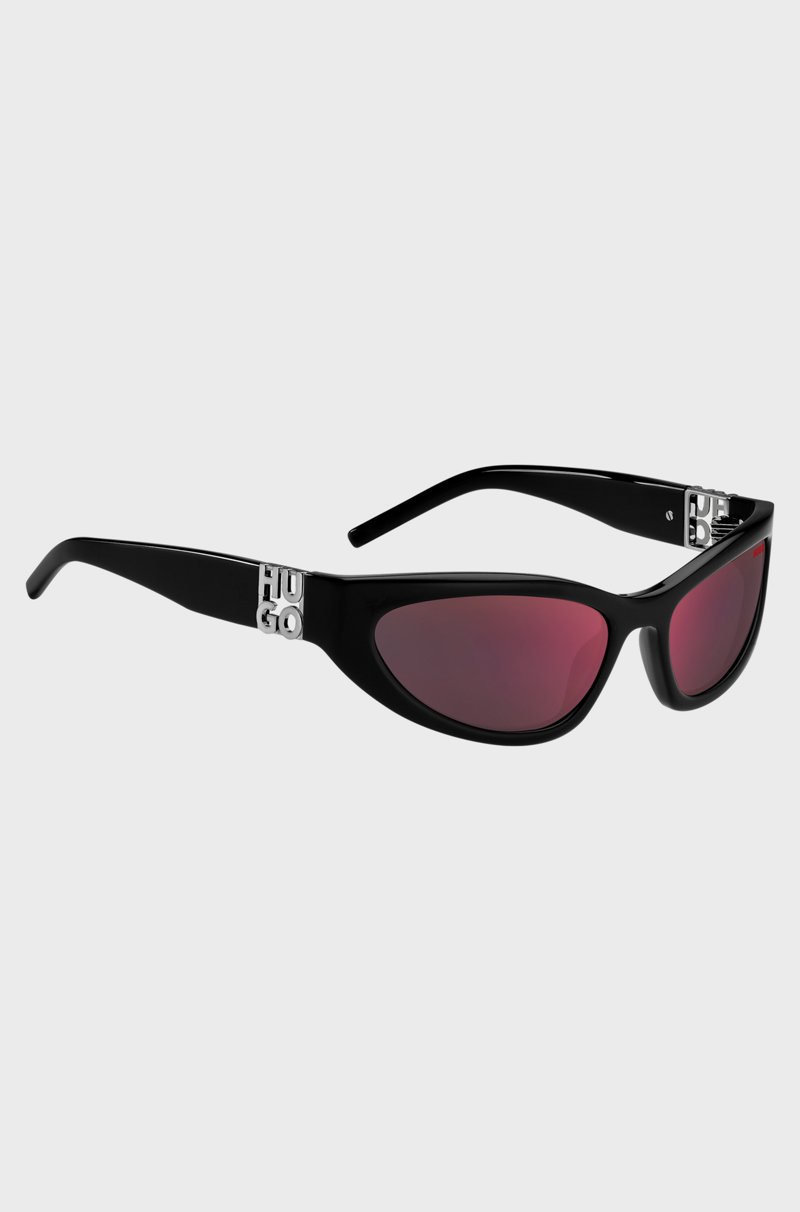Hugo Boss Gafas De Sol De Acetato Negro Con Monograma En 3D