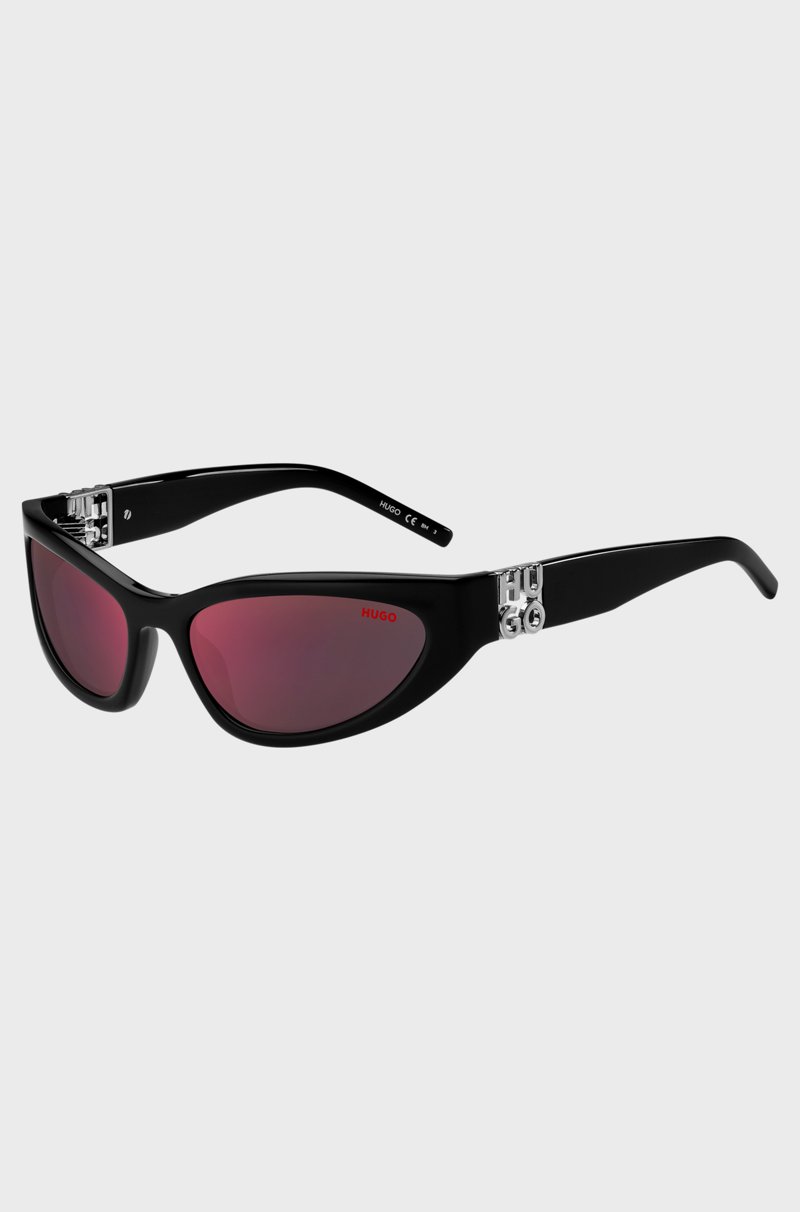 Hugo Boss Gafas de sol de acetato negro con monograma en 3D