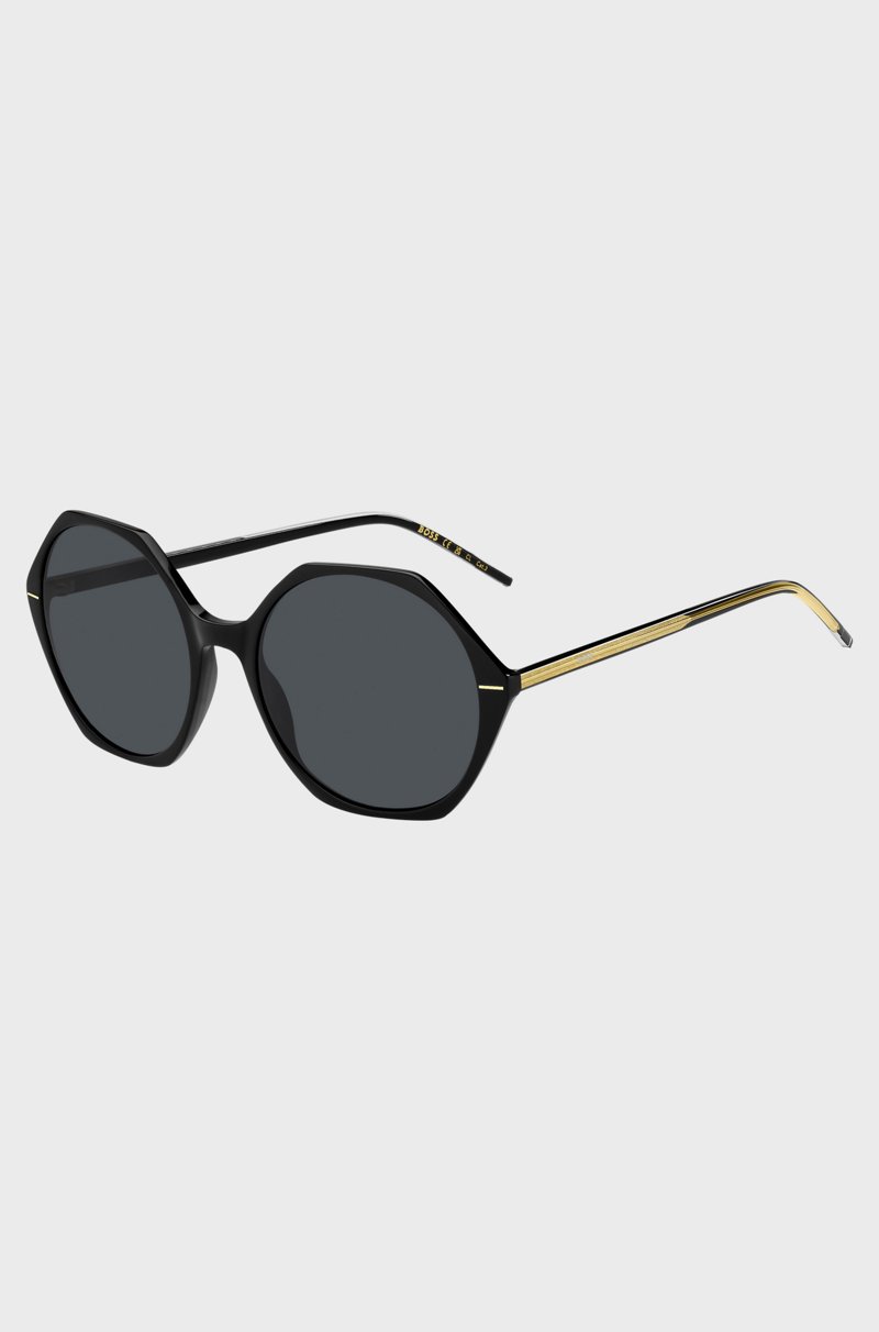 Hugo Boss Gafas De Sol De Acetato Negro Con Montura Angular