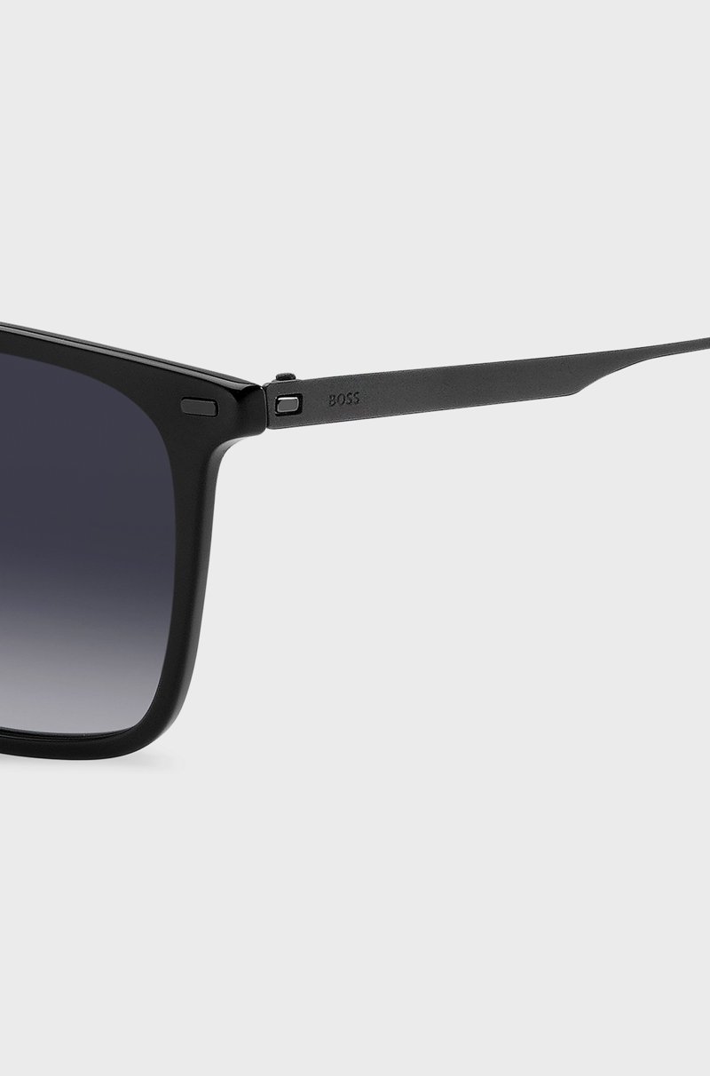 Hugo Boss Gafas De Sol De Acetato Negro Con Patillas De Acero