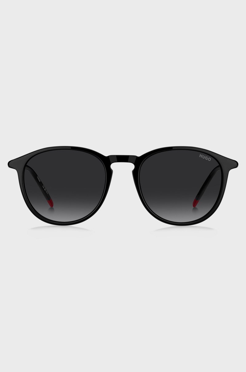 Hugo Boss Gafas De Sol De Acetato Negro Con Patillas Metálicas Tubulares