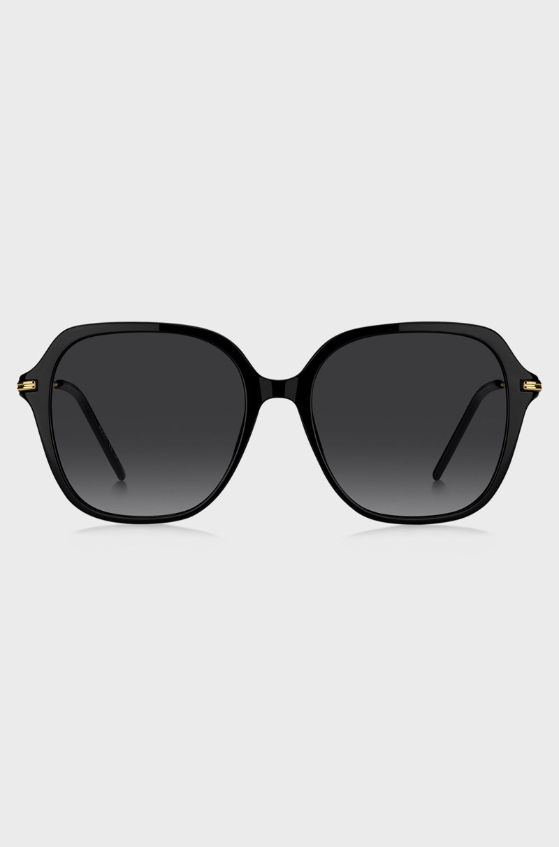 Hugo Boss Gafas De Sol De Acetato Negro Con Patillas Metálicas