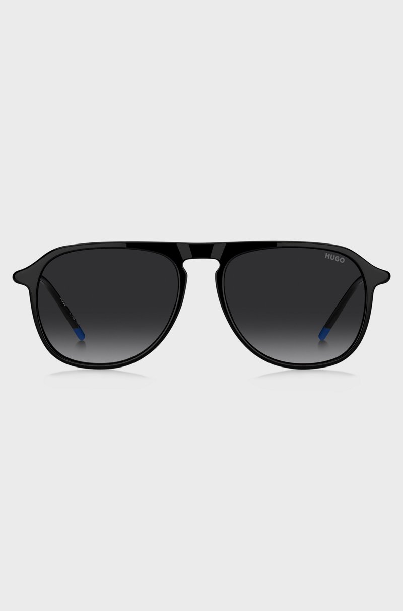 Hugo Boss Gafas De Sol De Acetato Negro Con Patillas Metálicas Tubulares