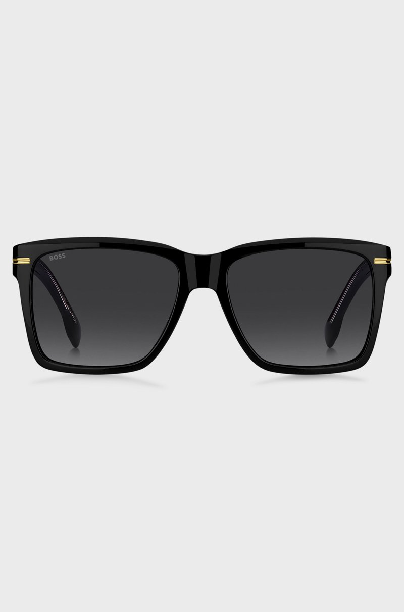 Hugo Boss Gafas De Sol De Acetato Negro Con Ribetes En Tono Dorado