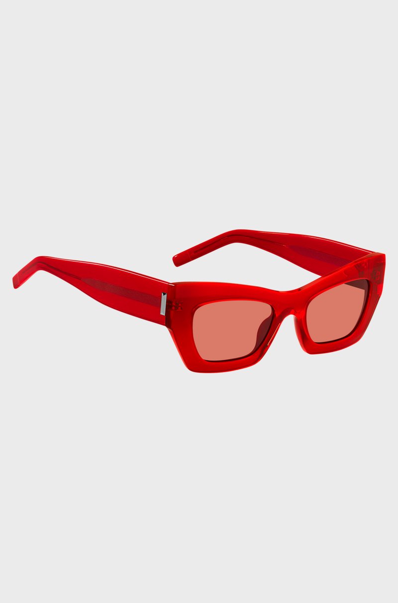 Hugo Boss Gafas De Sol De Acetato Rojo Con Herrajes De La Marca