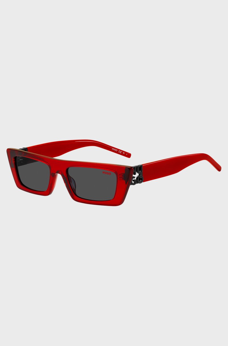 Hugo Boss Gafas de sol de acetato rojo con monograma en 3D