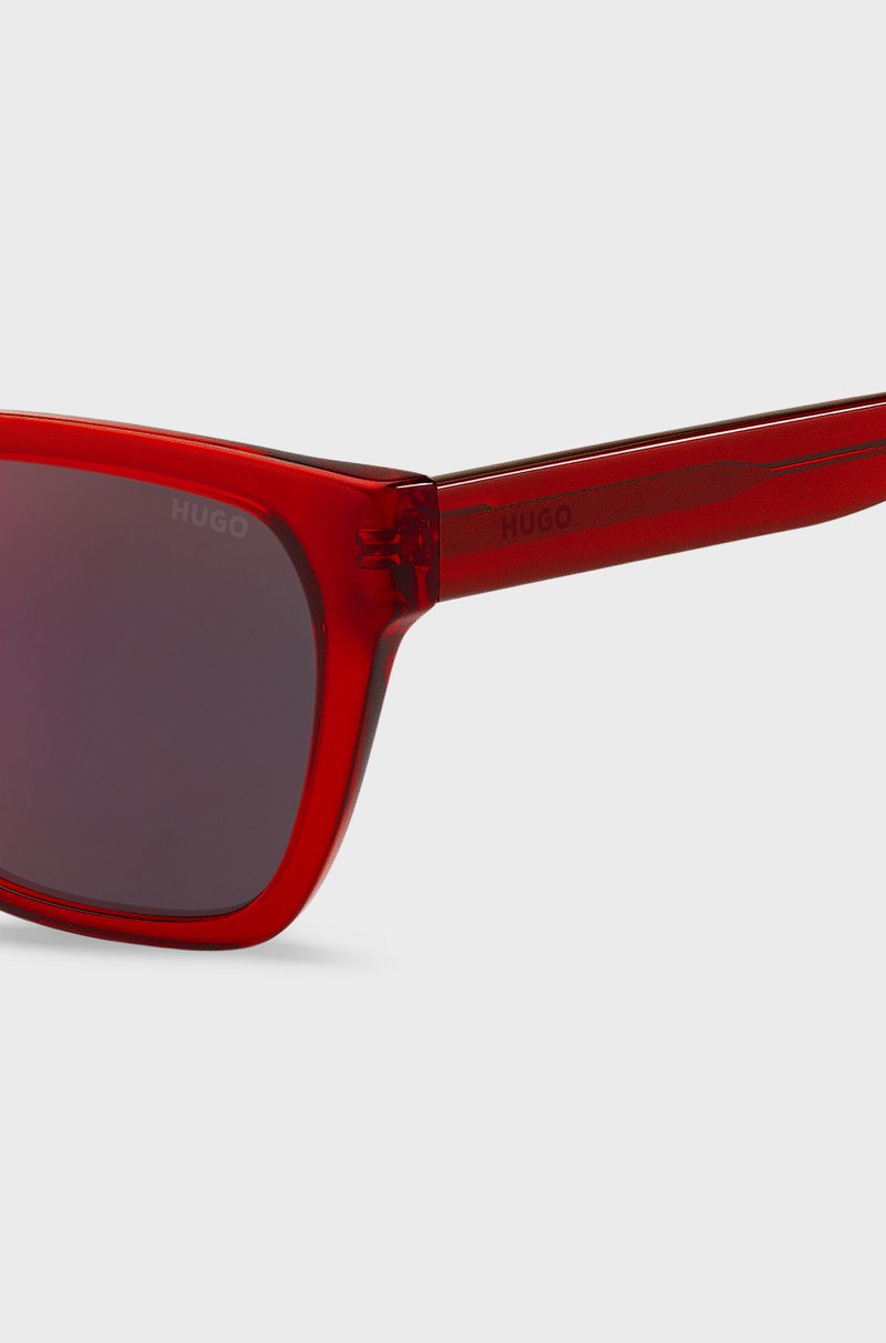 Hugo Boss Gafas De Sol De Acetato Rojo Con Patillas En Degradado