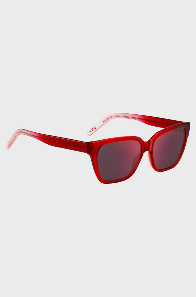 Hugo Boss Gafas De Sol De Acetato Rojo Con Patillas En Degradado
