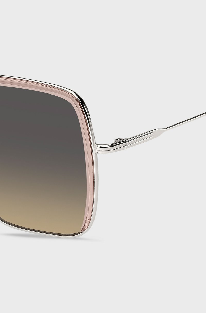 Hugo Boss Gafas De Sol De Acetato Rosa Con Acero En Tono Plateado