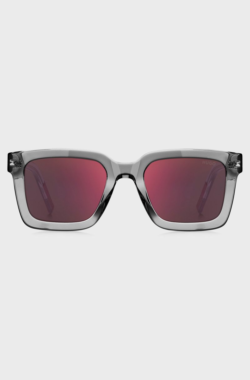 Hugo Boss Gafas De Sol De Acetato Transparente Con Lentes Rojas