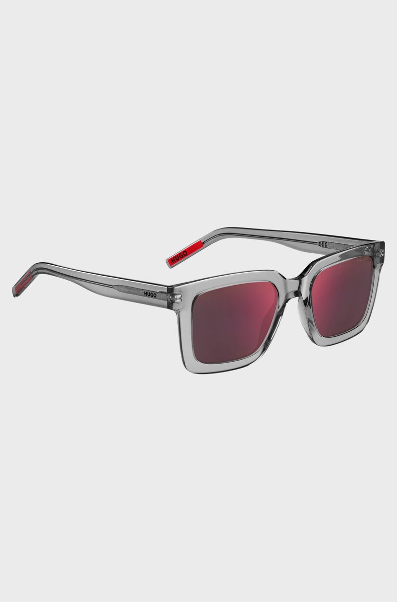 Hugo Boss Gafas De Sol De Acetato Transparente Con Lentes Rojas