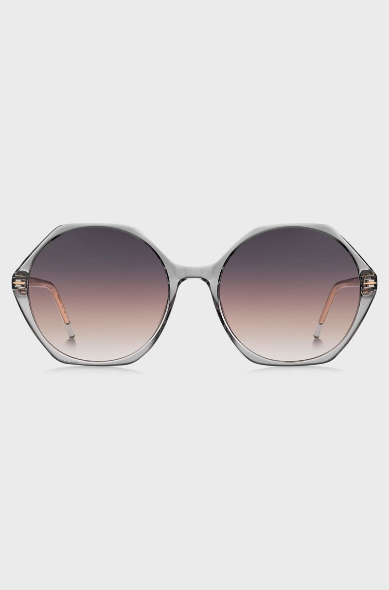 Hugo Boss Gafas De Sol De Acetato Transparente Con Montura Hexagonal