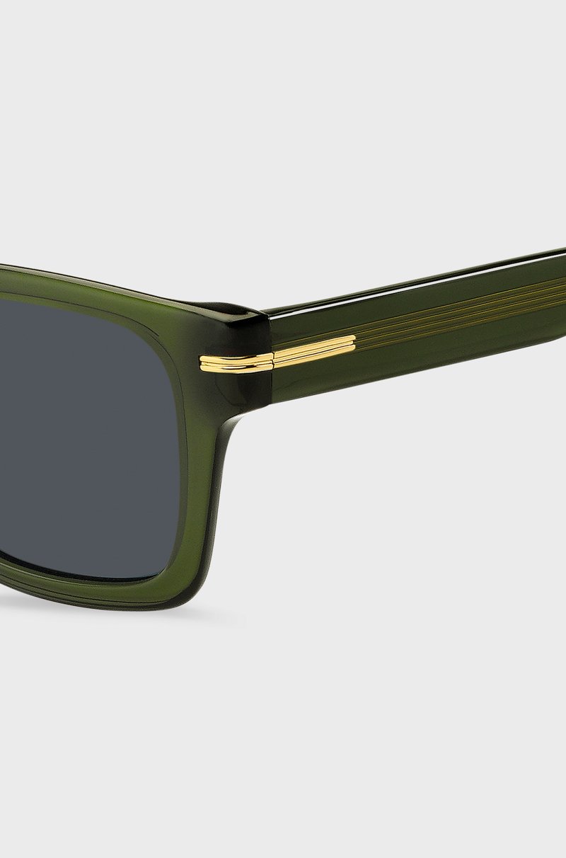 Hugo Boss Gafas De Sol De Acetato Verde Con Detalles Metálicos En Tono Dorado