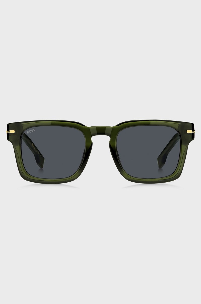Hugo Boss Gafas De Sol De Acetato Verde Con Detalles Metálicos En Tono Dorado
