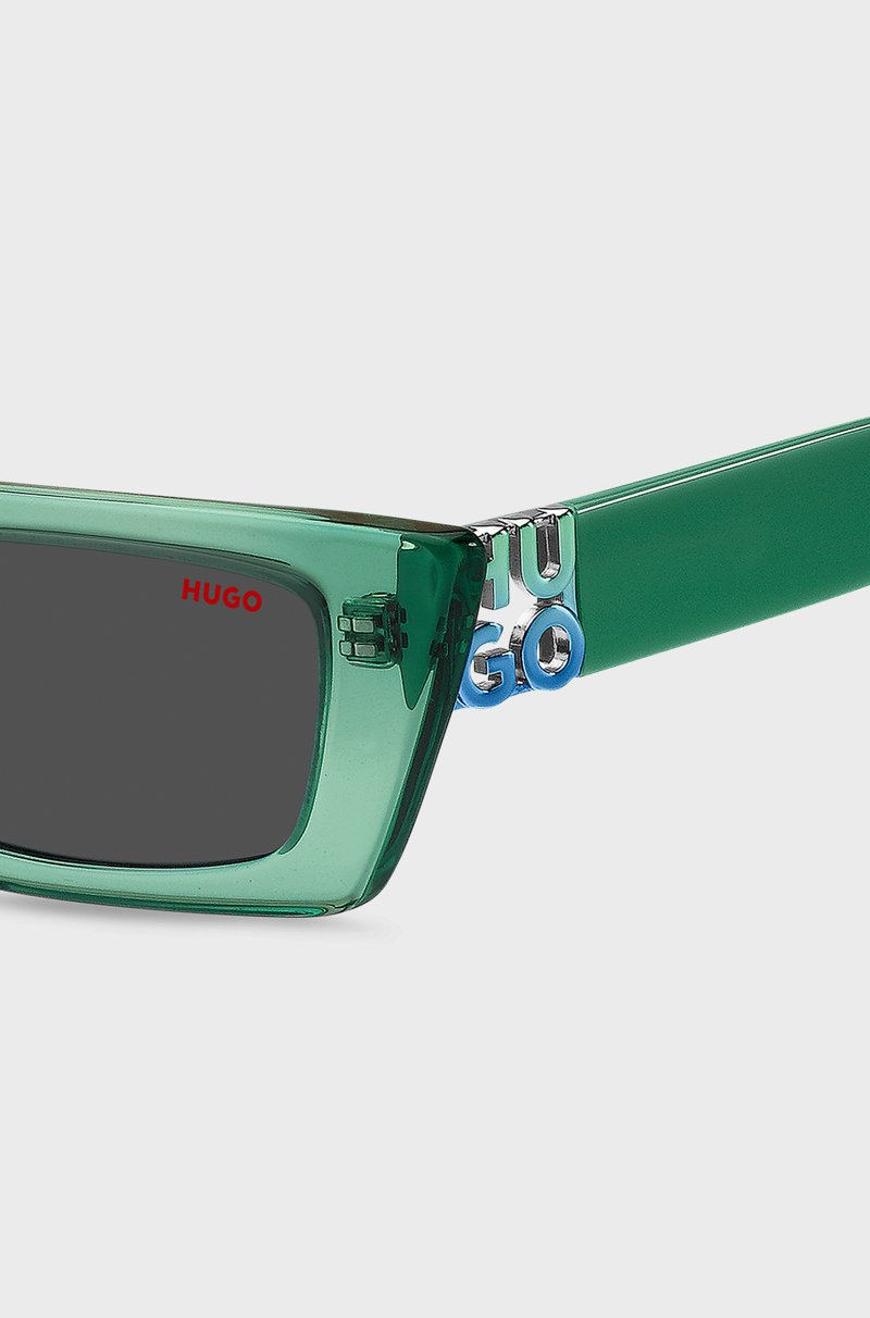 Hugo Boss Gafas De Sol De Acetato Verde Con Logos De Nueva Temporada
