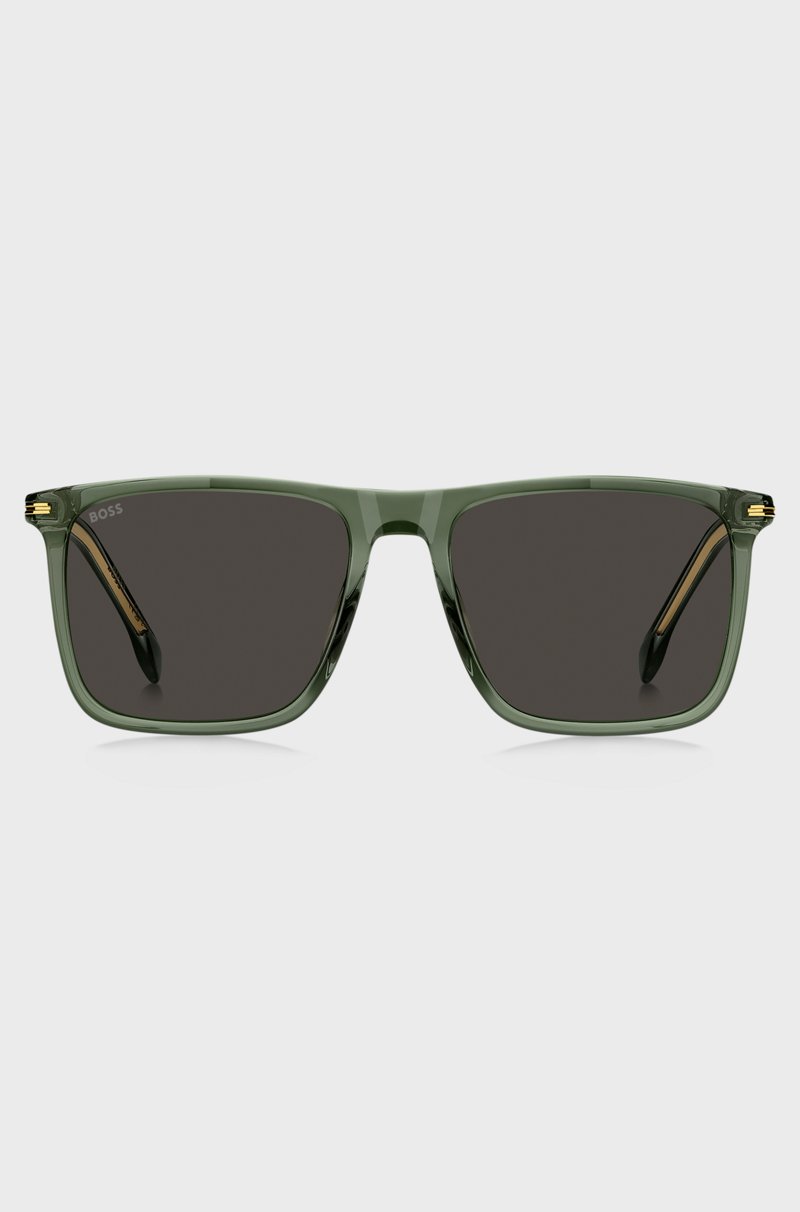 Hugo Boss Gafas De Sol De Acetato Verde Con Ribetes En Tono Dorado