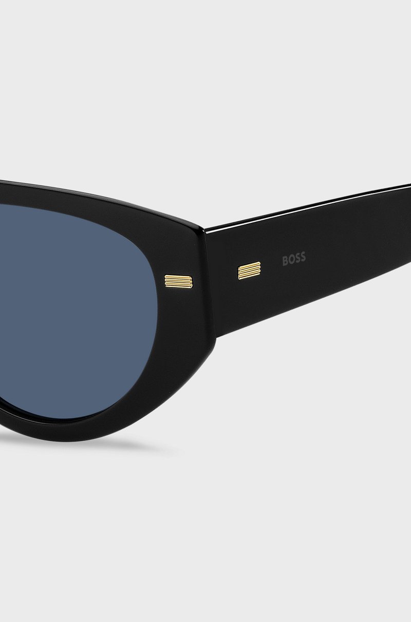 Hugo Boss Gafas De Sol De Bioacetato Negro Con Detalles Estampados