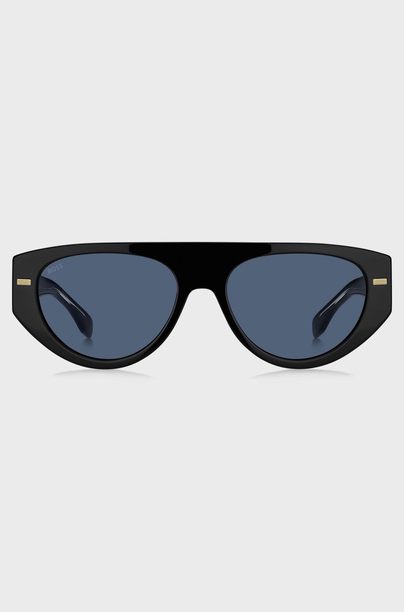 Hugo Boss Gafas De Sol De Bioacetato Negro Con Detalles Estampados