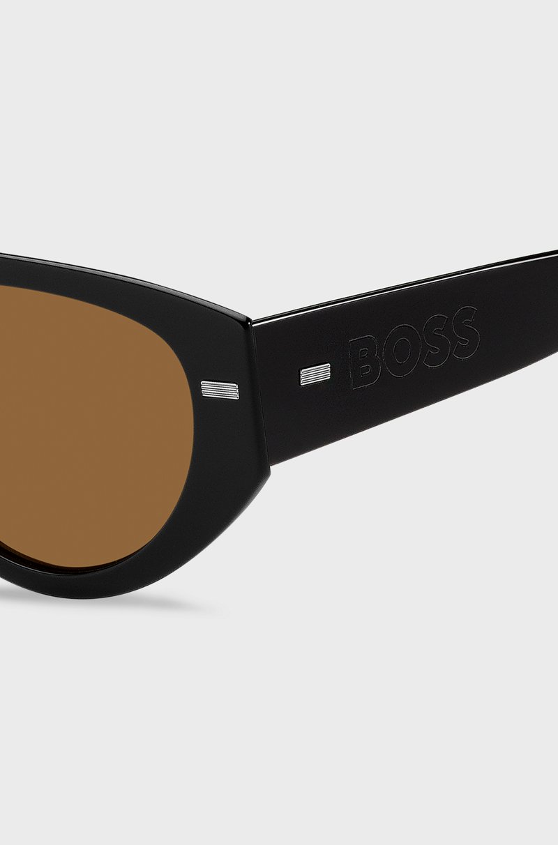 Hugo Boss Gafas De Sol De Bioacetato Negro Con Logo En La Patilla