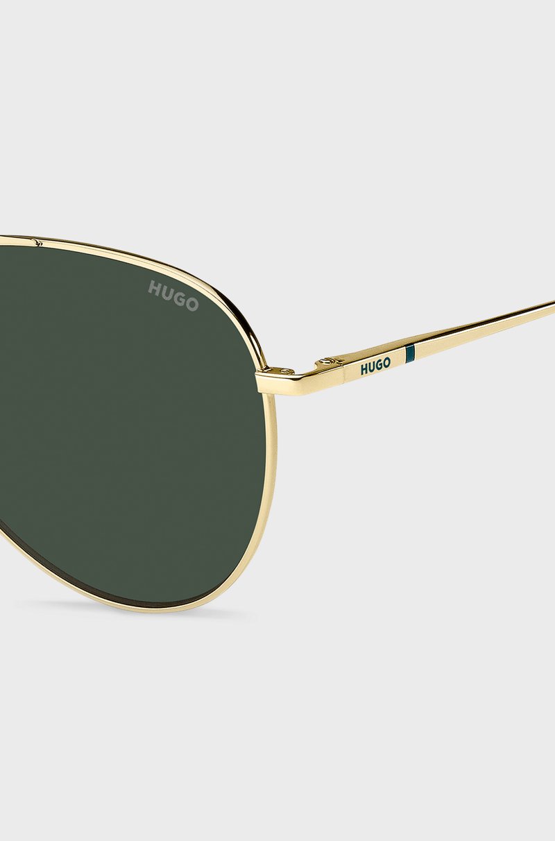 Hugo Boss Gafas De Sol De Doble Puente Con Montura Metálica En Tono Dorado