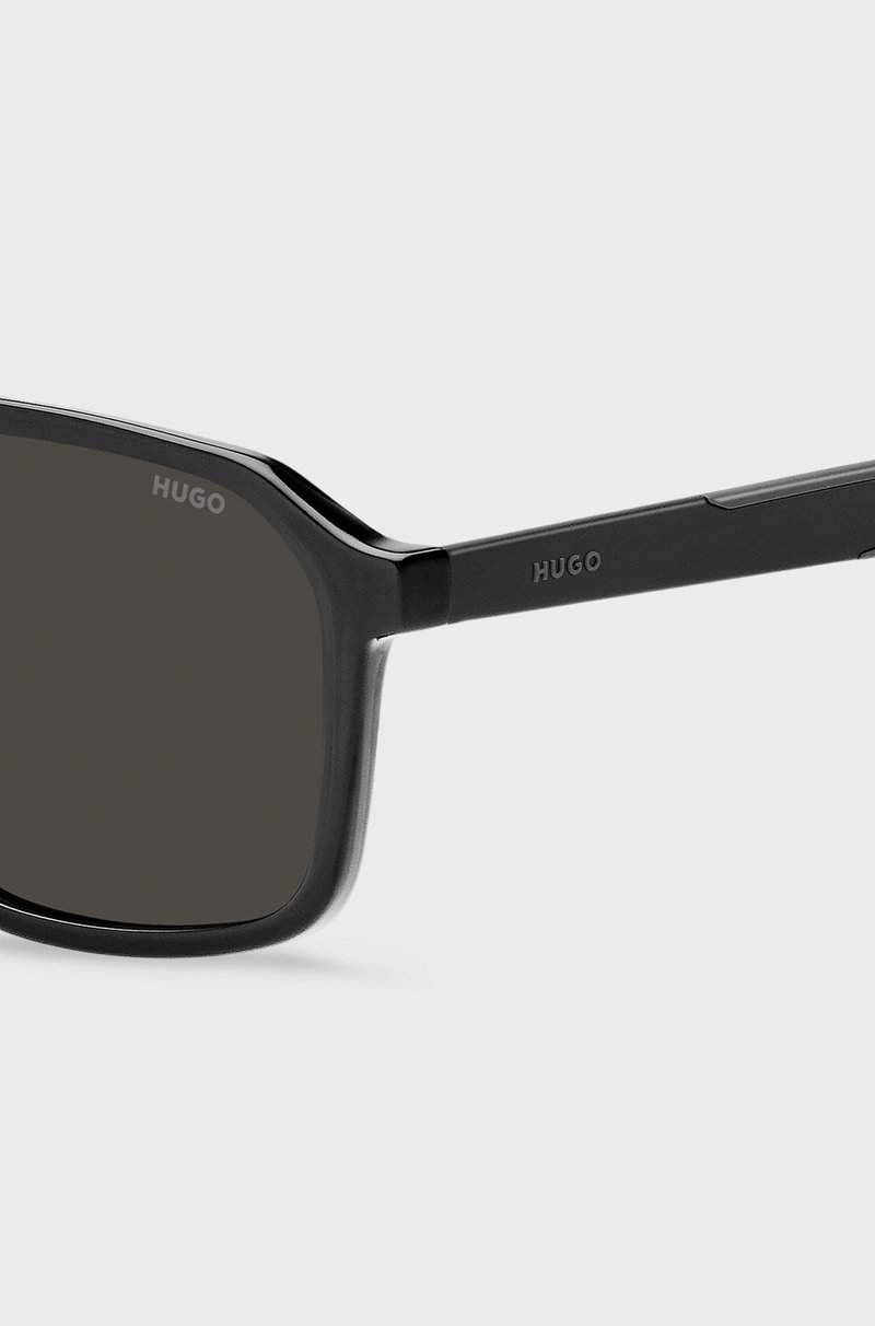 Hugo Boss Gafas De Sol De Doble Puente En Negro Y Gris