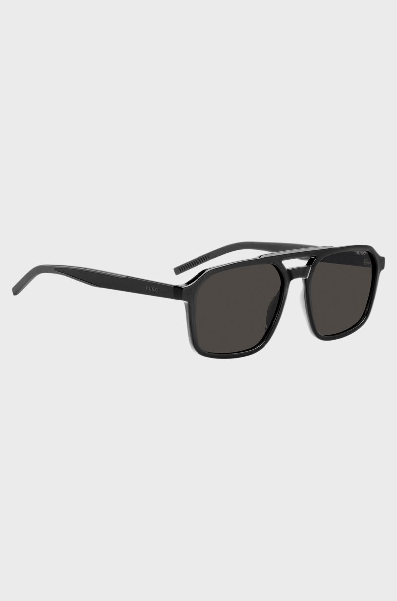 Hugo Boss Gafas De Sol De Doble Puente En Negro Y Gris