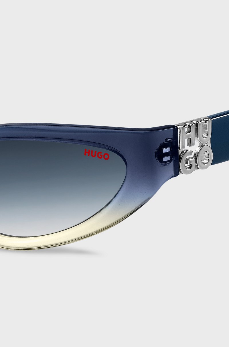 Hugo Boss Gafas De Sol De Dos Tonos En Acetato Azul Y Amarillo