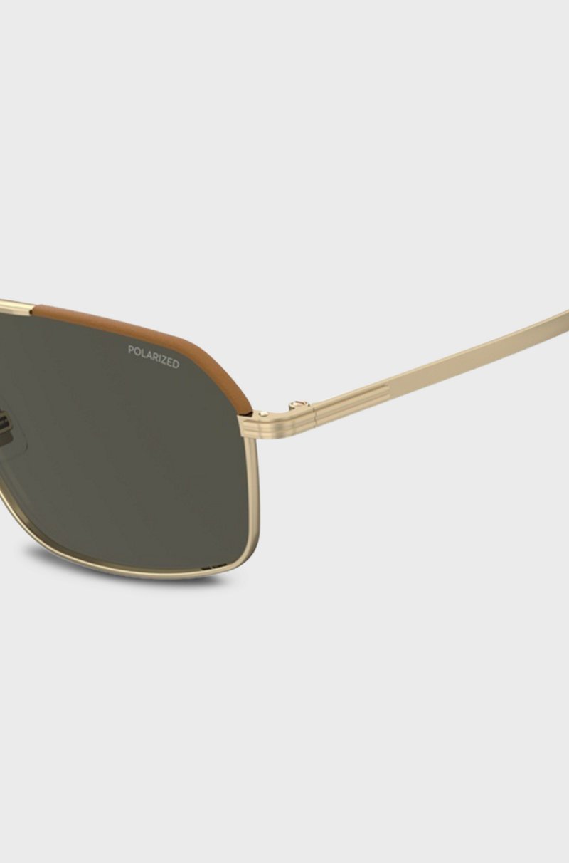 Hugo Boss Gafas De Sol De Edición Limitada Fabricadas En Italia Con Apliques De Piel