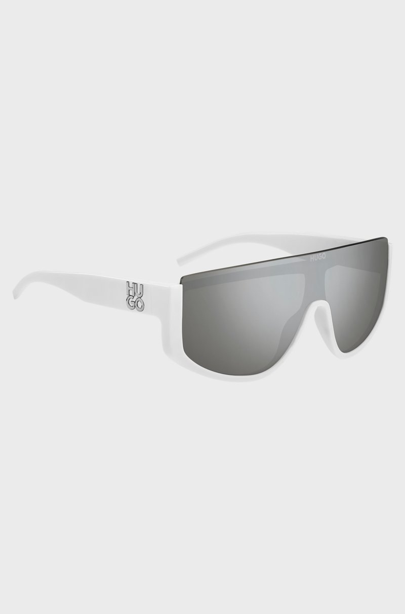 Hugo Boss Gafas De Sol De Estilo Máscara En Blanco Con Logo Apilado