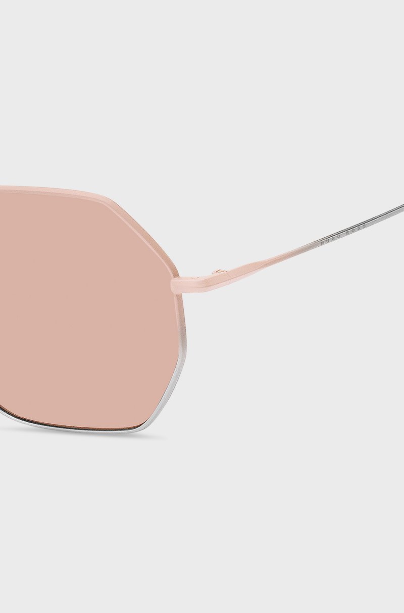 Hugo Boss Gafas De Sol De Patillas Tubulares Con Degradados En Rosa Y Plateado