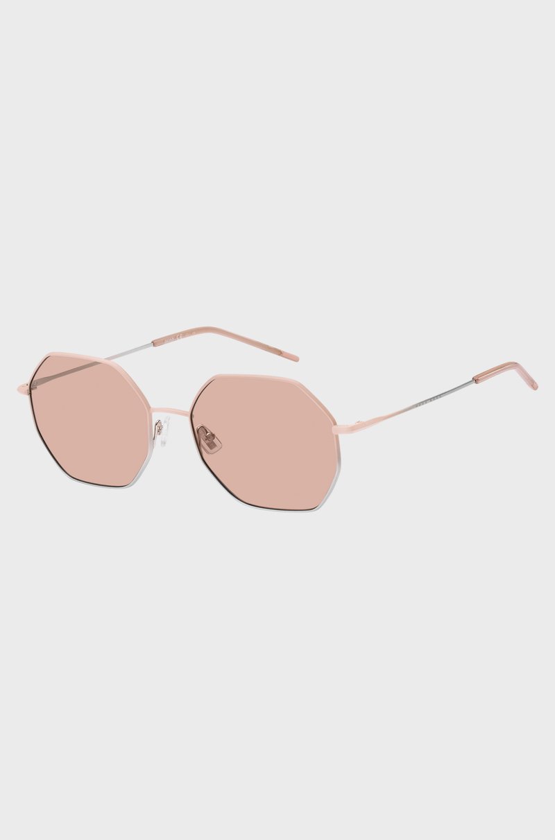 Hugo Boss Gafas de sol de patillas tubulares con degradados en rosa y plateado