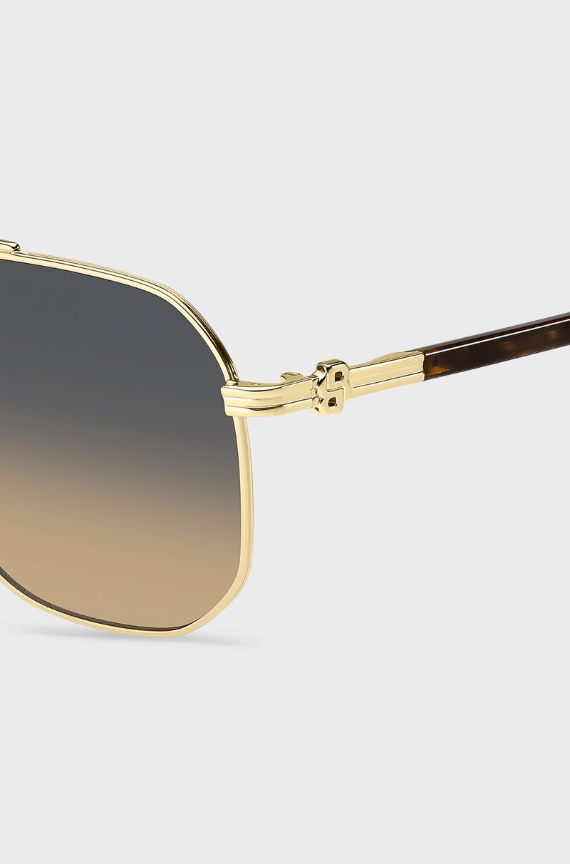 Hugo Boss Gafas De Sol Doradas Con Monogramas Double B