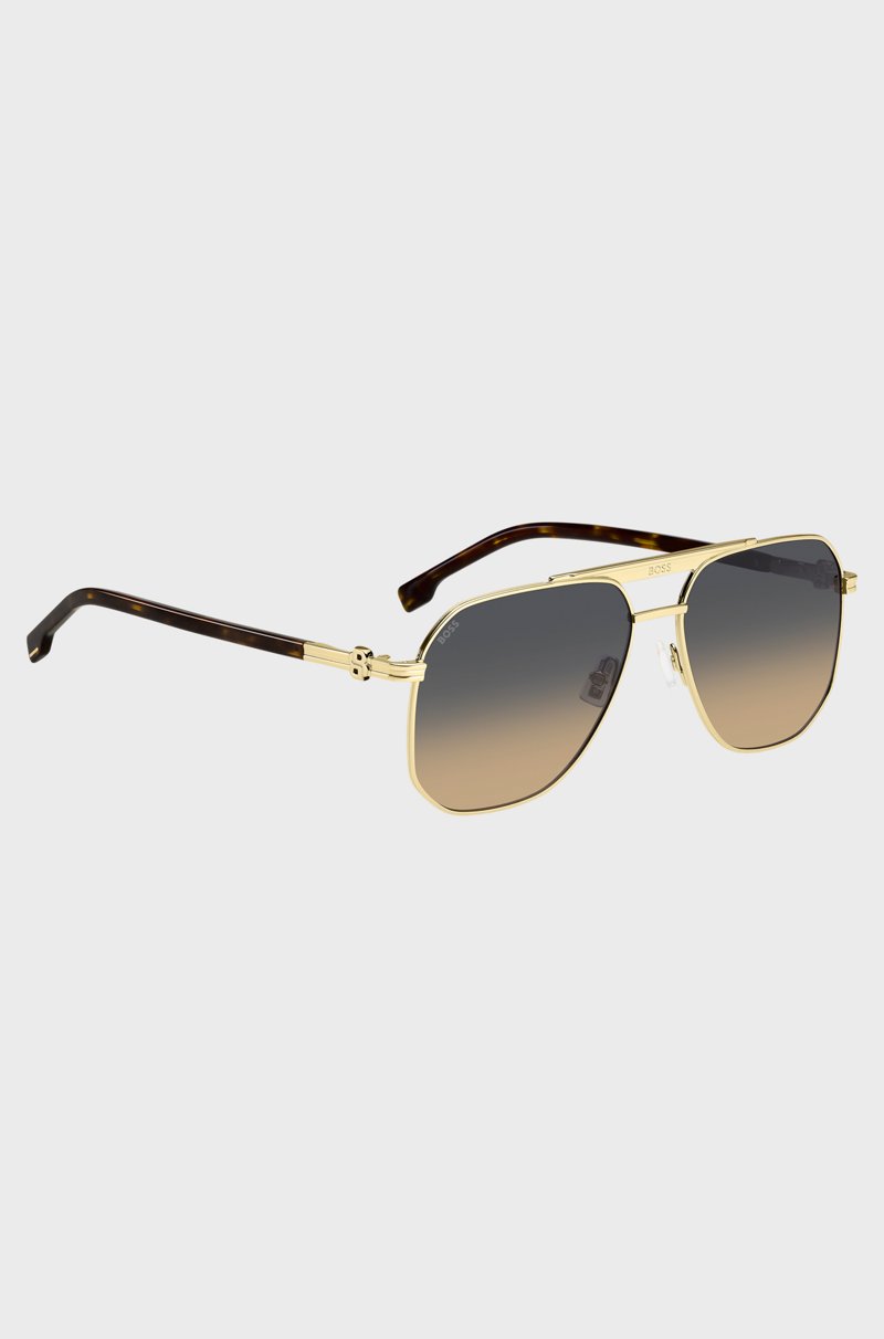 Hugo Boss Gafas De Sol Doradas Con Monogramas Double B